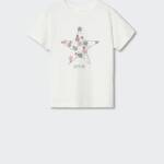 T-shirt fleurs relief