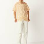 Chemise regular-fit en imprimé feuilles