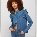 Chemise en jean à volants