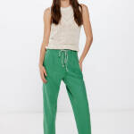 Pantalon en Lin avec Ceinture Bicolore