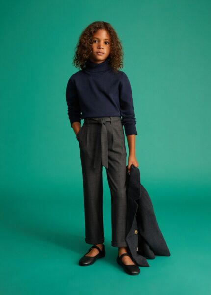 Pantalon à carreaux avec ceinture