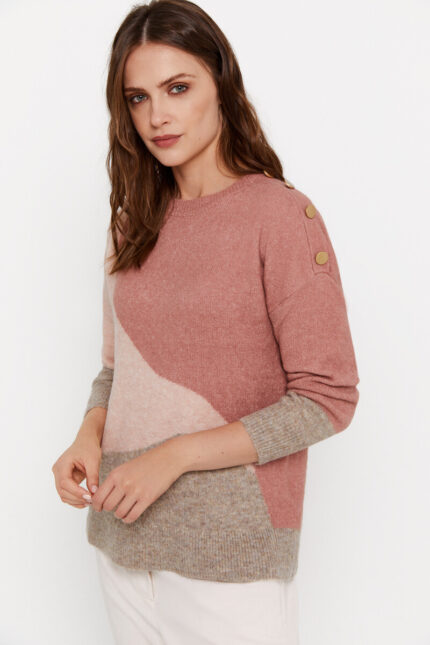 Pull bloc intarsia