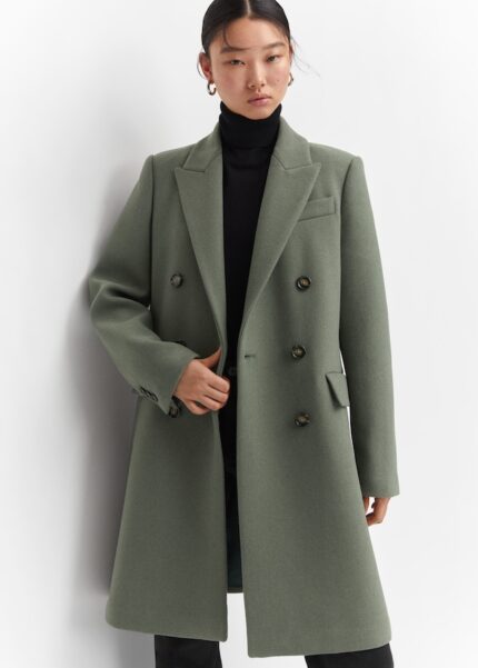 Manteau croisé laine Marque Mango