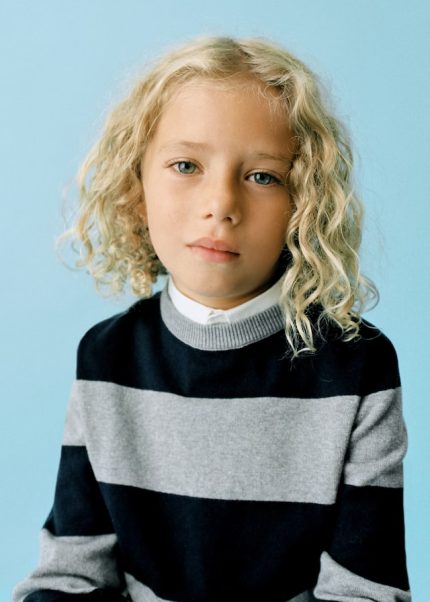 Pull en maille rayée