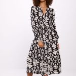 Robe chemise midi à empiècements