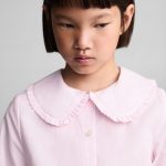 Chemise ajourée col Claudine