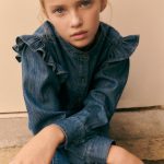 Chemise denim à volants