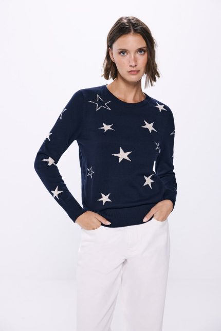 Pull avec intarsia étoilé
