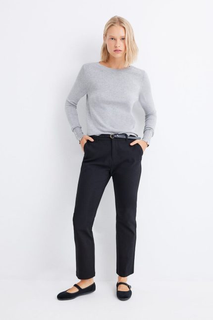 Pantalon chino avec ceinture noir