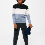 Pull color block garçon