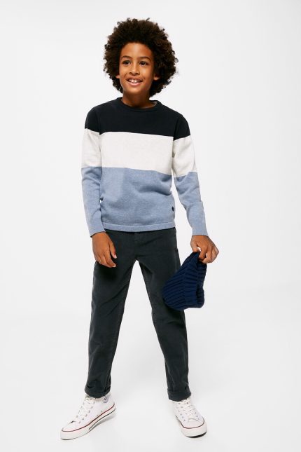 Pull color block garçon