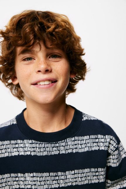 Sweat-shirt à imprimé rayé pour garçon