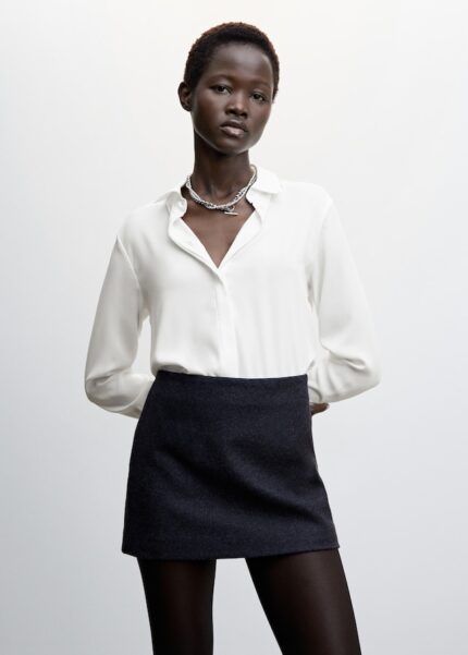 Chemise fluide manches longues Blanc cassé