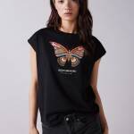 T-shirt graphique boutons épaule
