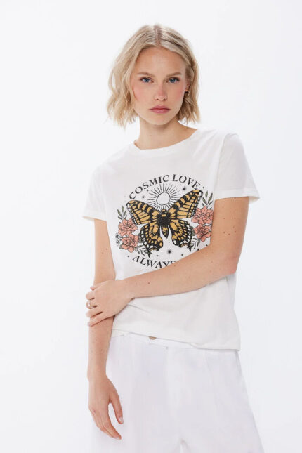 T-shirt graphique ethnique 100 % coton