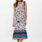 Robe midi à bordure florale