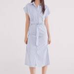 Robe chemise à rayures
