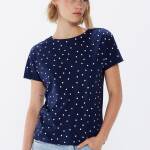 T-shirt imprimé boutonné sur l'épaule