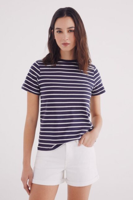 T-shirt en coton avec boutons aux épaules