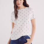 T-shirt en coton avec boutons aux épaules