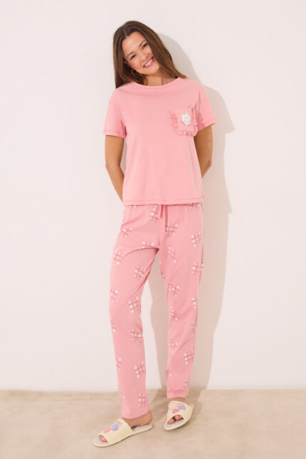 Pijama 100% algodón rosa