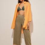 Pantalon en viscose imprimé vert