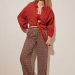 Pantalon en viscose imprimé vert