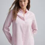 Chemise à manches longues en coton et lin