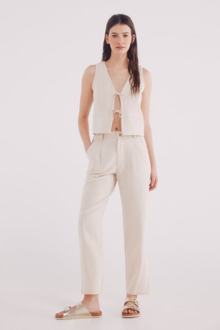 Pantalon chino en lin