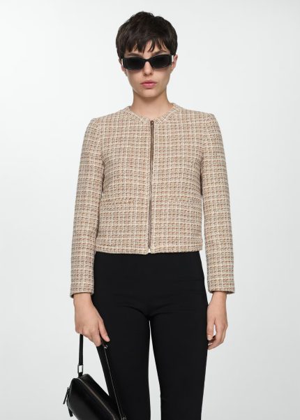 Veste tweed zippée