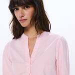 Chemise rayée Oxford à col Mao