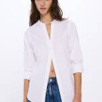 Chemise  Oxford à col Mao