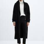 Pantalon droit boutons bijou Noir