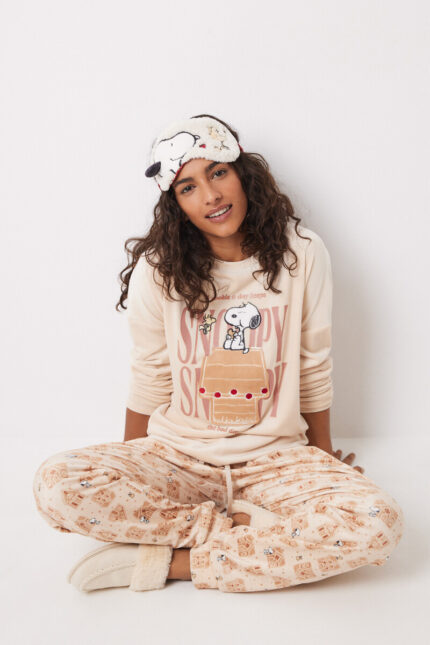Pyjama long en velours Snoopy