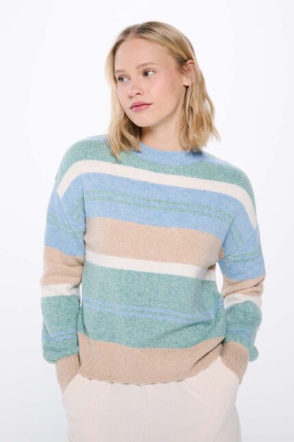 Pull rayé color block