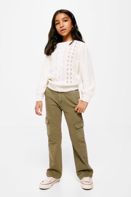 Pull en maille torsadée pour fille