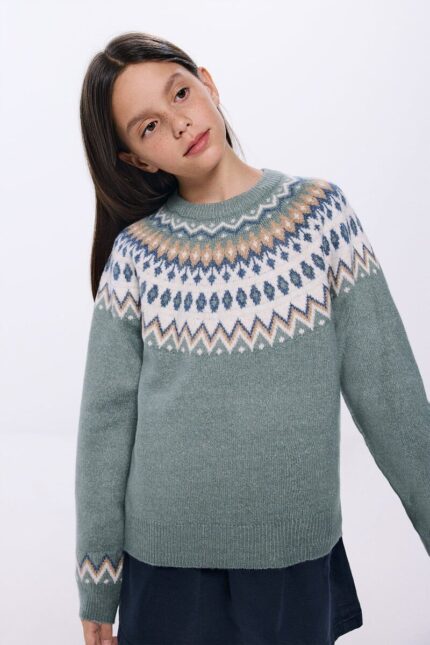 pull jacquard pour fille