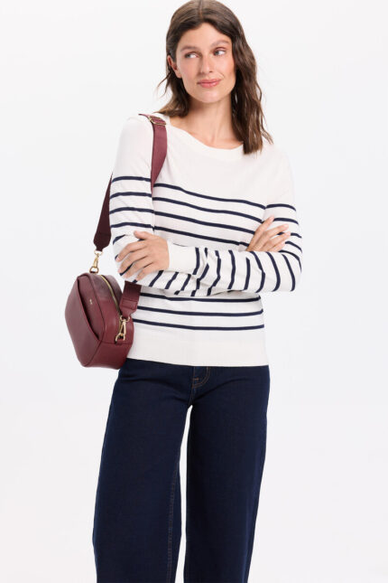 Pull en viscose à rayures