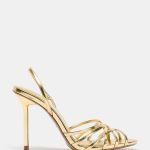 SANDALES À TALONS EFFET MÉTALLISÉ