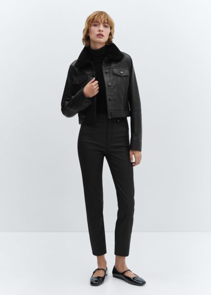 Jean ciré slim court Claudia effet cuire