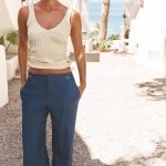 PANTALON LARGE À PASSANTS