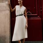 JUPE MIDI PLISSÉE CEINTURE