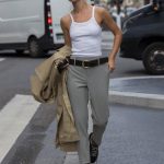 PANTALON SLIM CEINTURE LARGE