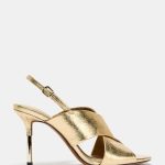 SANDALES À TALONS EFFET LAMINÉ
