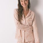 Pyjama chemise à fleurs orange, 100 % coton