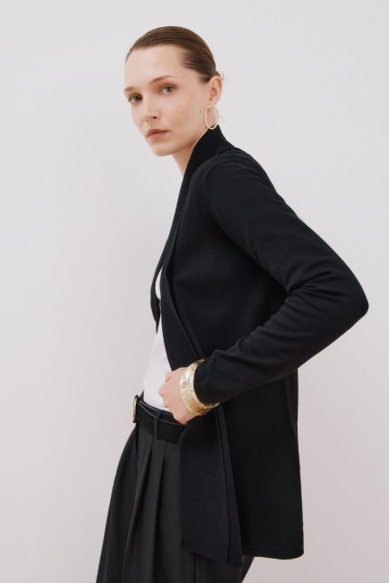 Veste col châle noir