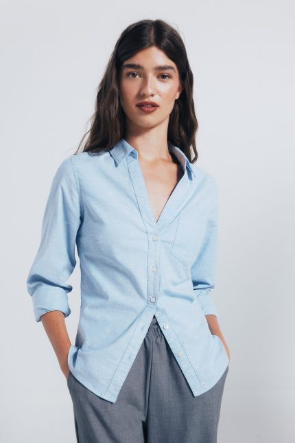 Chemise Oxford à col ouvert