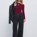 Jeans wide cristales brillantes