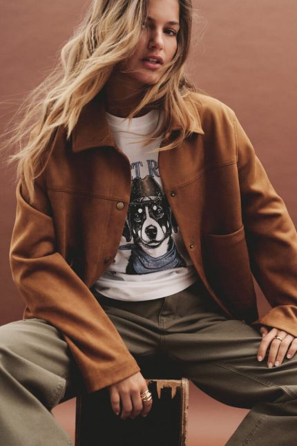 veste en daim avec poches