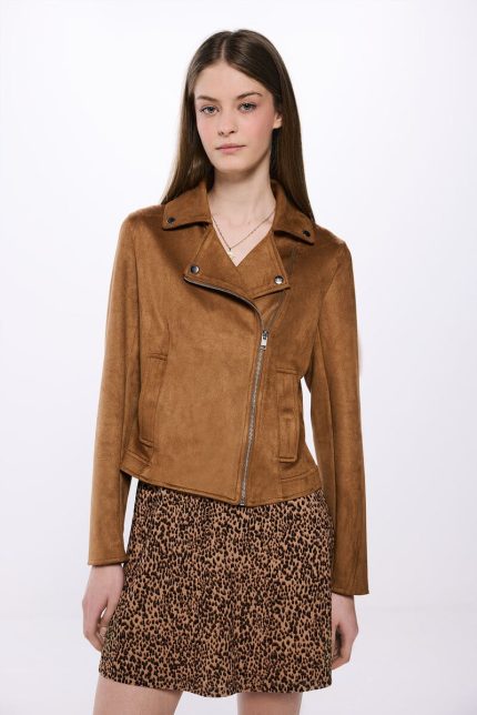 Veste motard effet suède